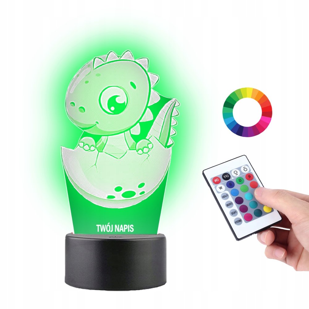 Lampka na Biurko Statuetka Led Dinozaur w Jajku