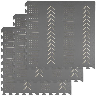 Humbi Mata fitness Puzzle piankowe 3 szt wzór szara 14360-uniw