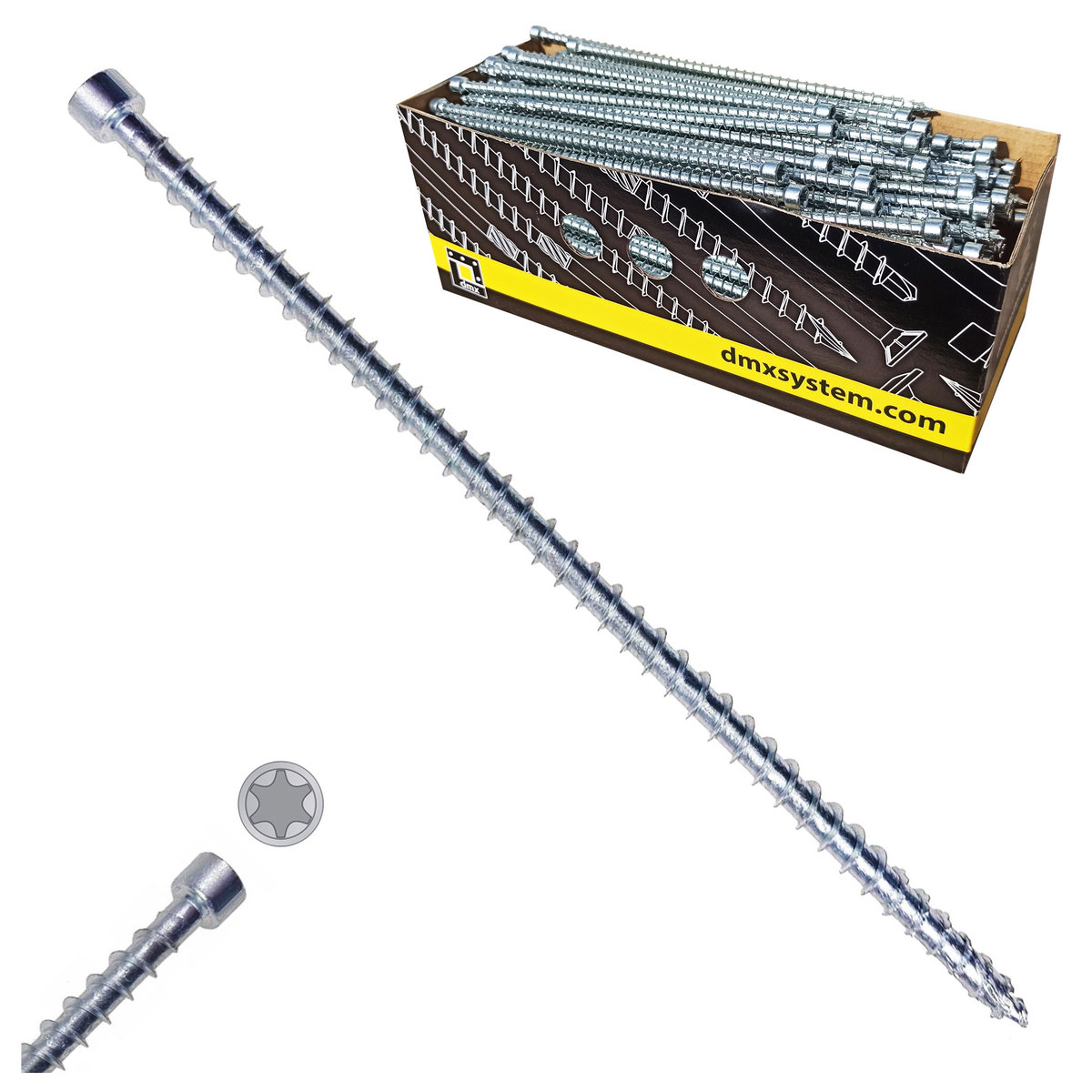 Wkręty Ciesielskie 6X220 Pełny Gwint Łeb Walcowy     100Szt