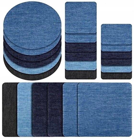 Duży Zestaw 24 Szt Łatki Jeans Spodnie Termo Łata