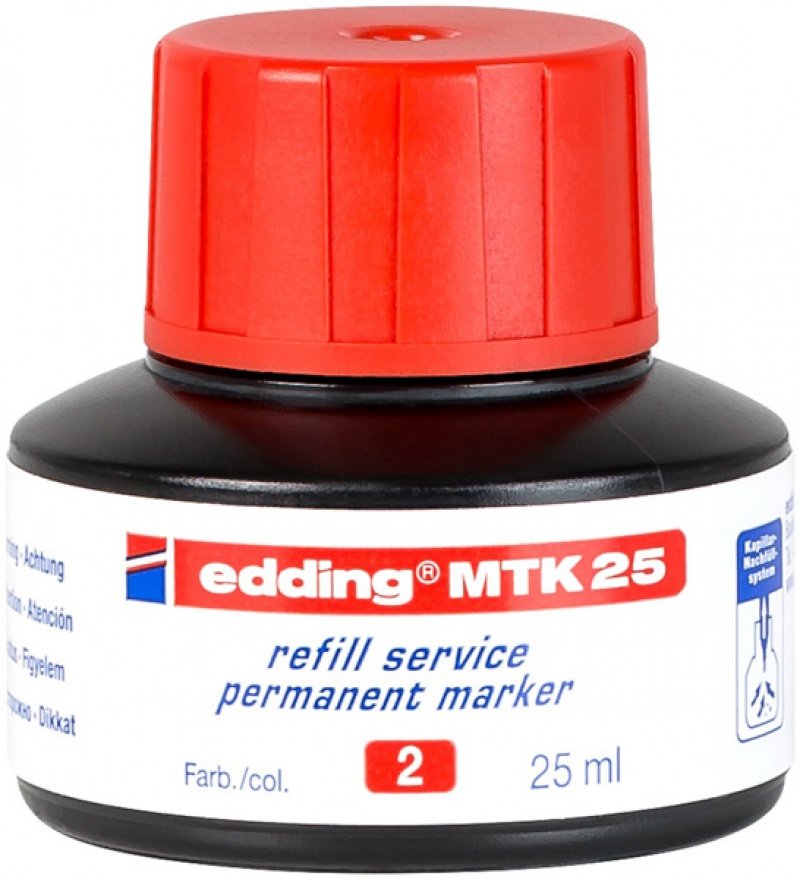 Edding markerów niezmywalnych edding 4-mtk25002 E-MTK 25 Refill Service, 25 ML, czerwony e-MTK25002
