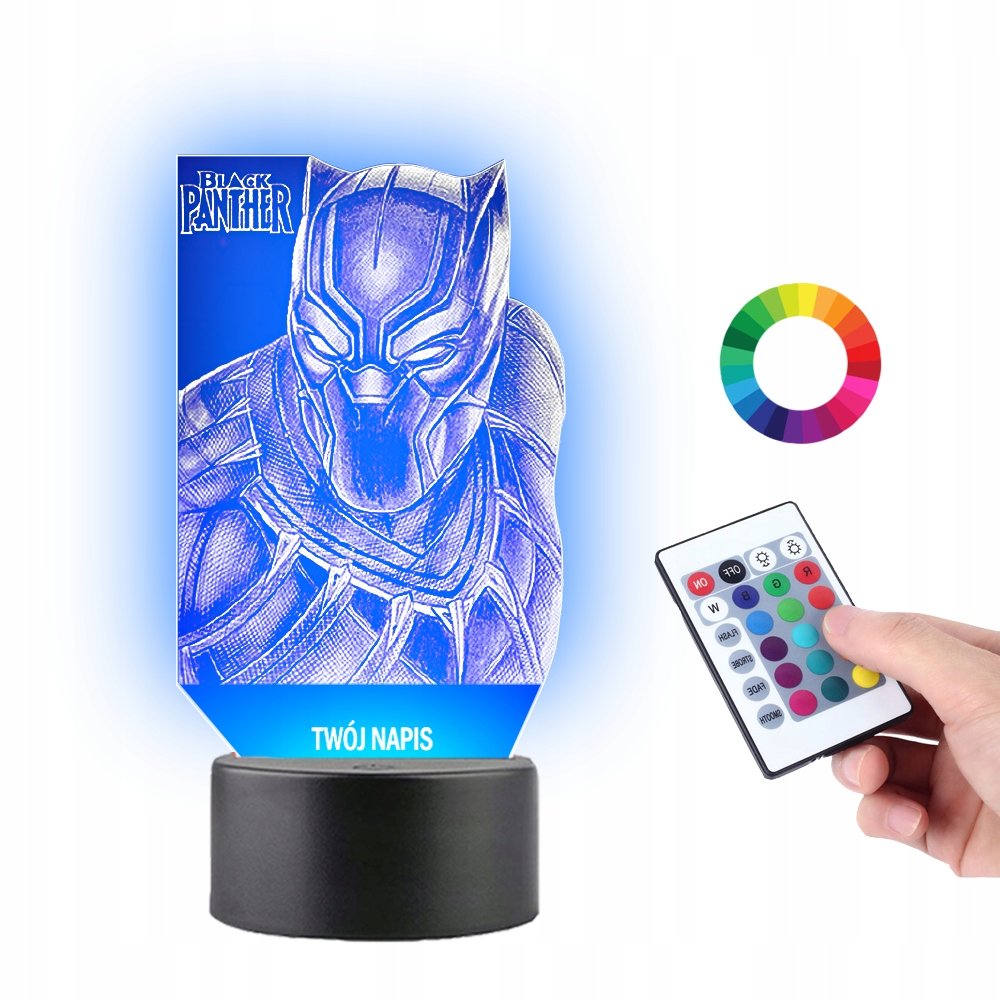 Lampka na Biurko Statuetka Led Film Czarna Pantera