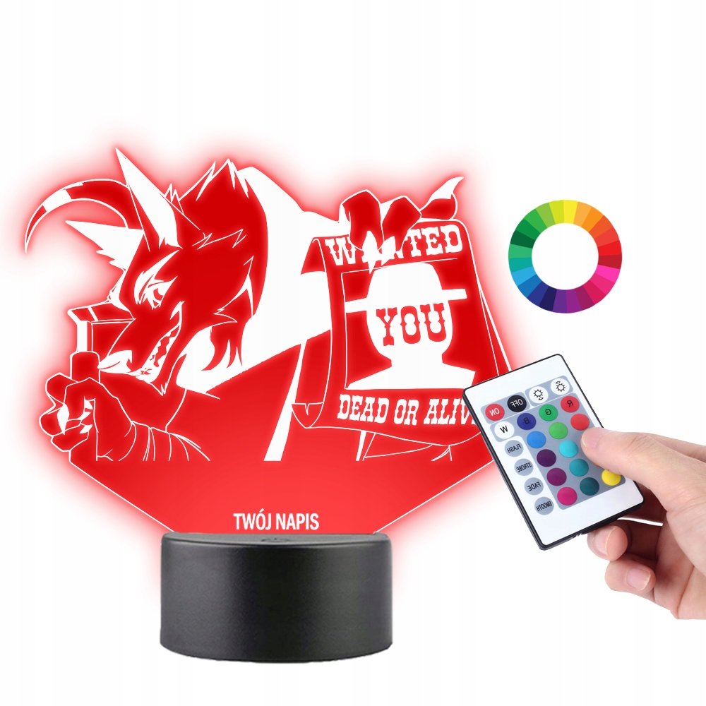 Lampka na Biurko Statuetka Led Wilk Kot w Butach