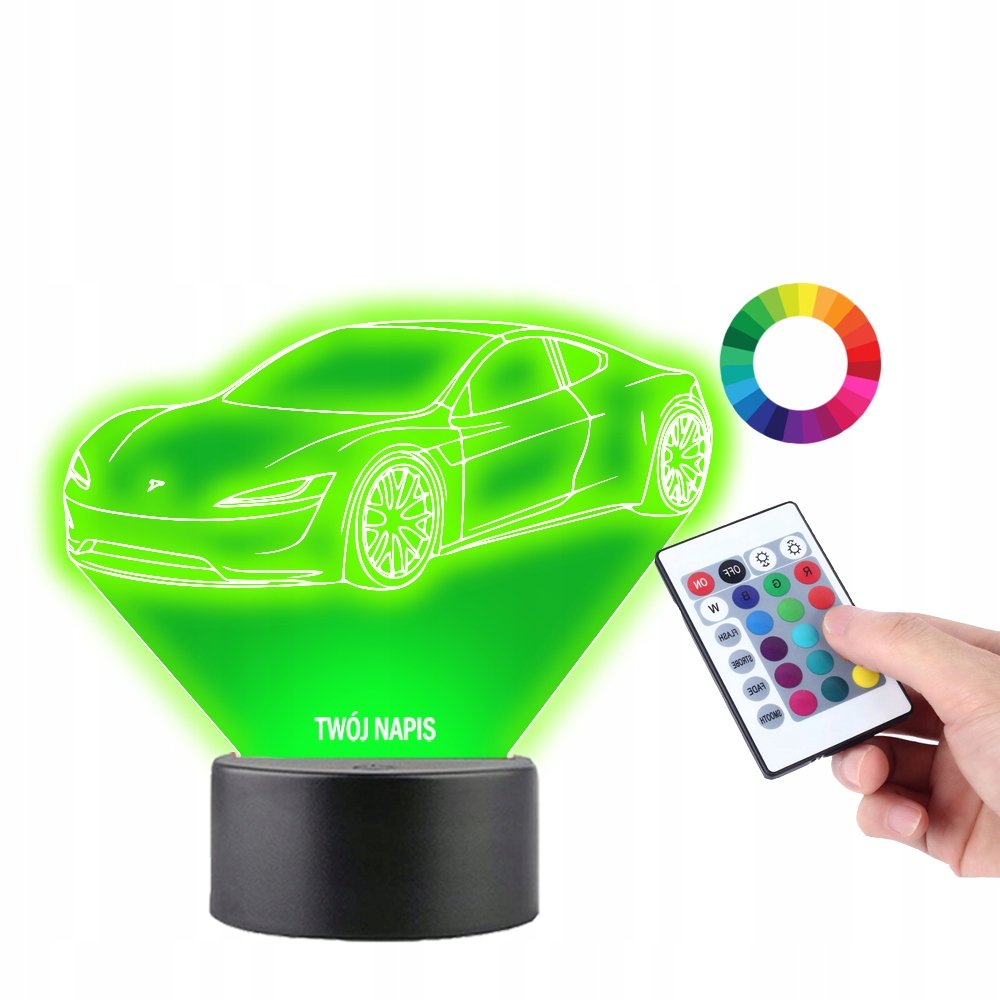 Lampka na Biurko Statuetka Led Samochód Auto Tesla