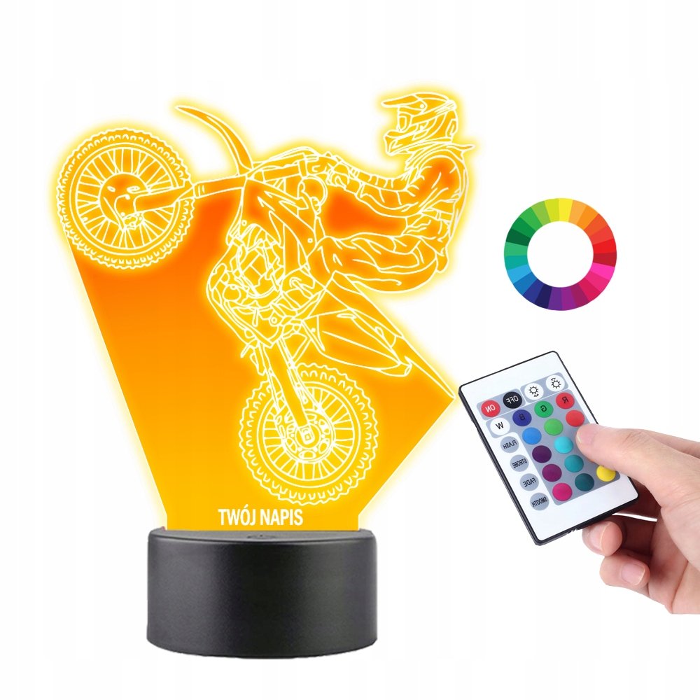 Lampka na Biurko Statuetka Led Motor Motocross