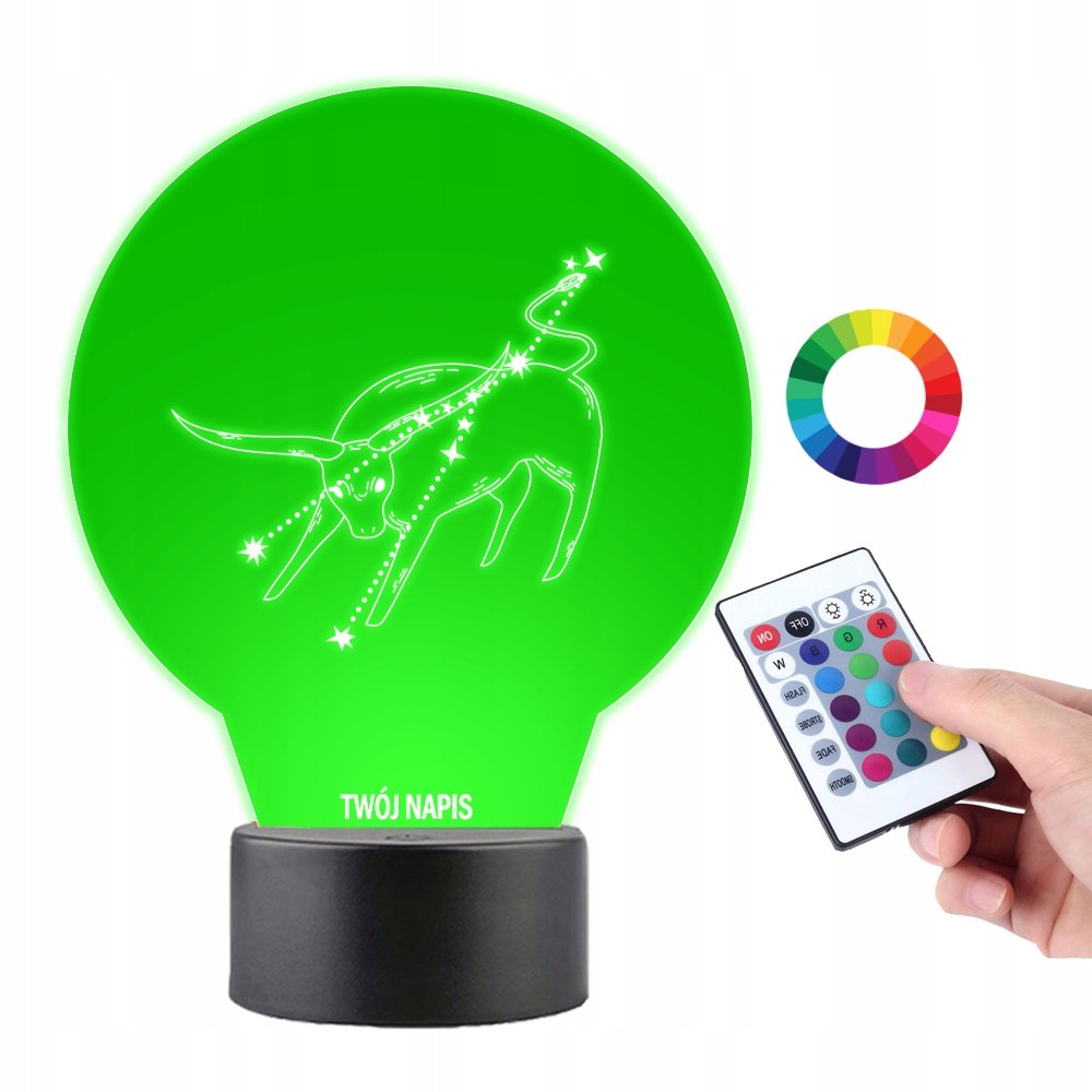 Lampka na Biurko Statuetka Led Byk Znak Zodiaku