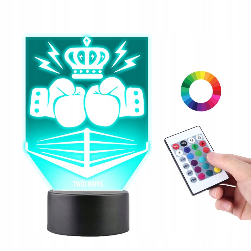 Lampka na Biurko Statuetka Led Bokser Rękawice