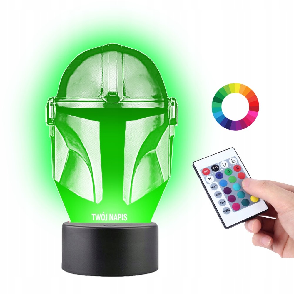 Lampka na Biurko Statuetka Led Mandalorian Maska