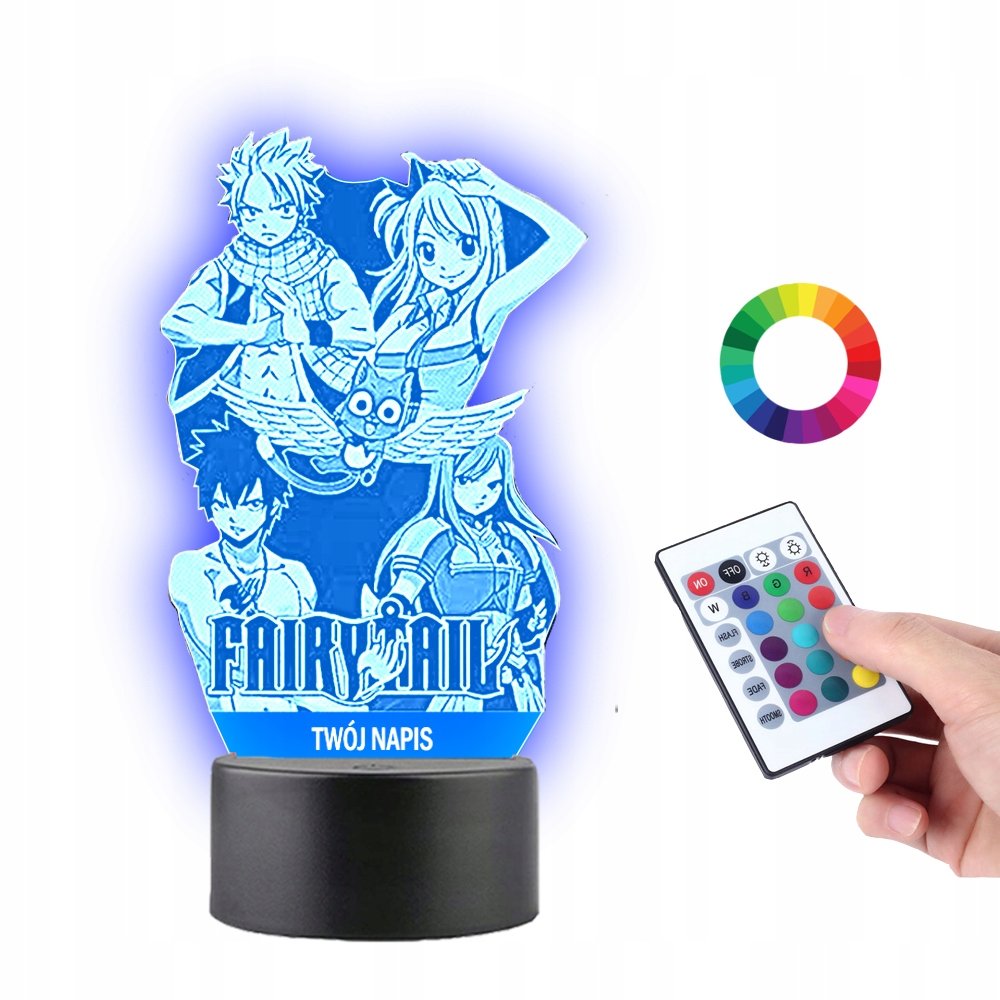 Lampka na Biurko Statuetka Led Fairy Tail Postacie