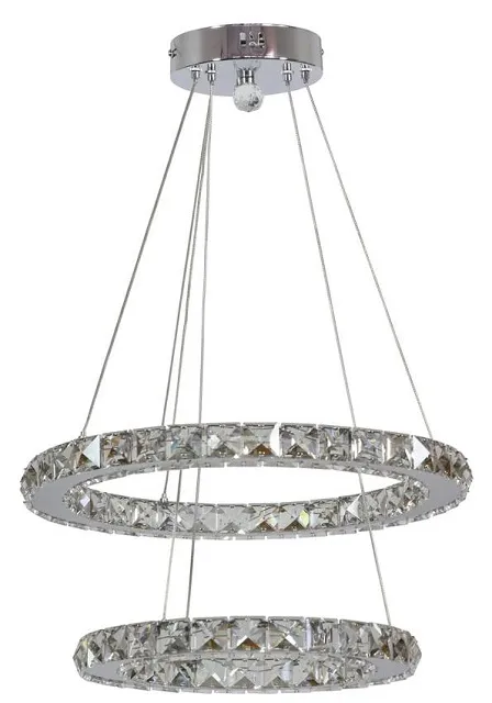 Kryształowa lampa wisząca dwa okręgi - V071 S4-E30