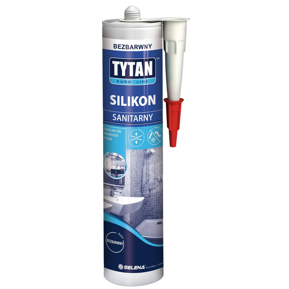 Silikon sanitarny Euroline bezbarwny 280 ml Tytan