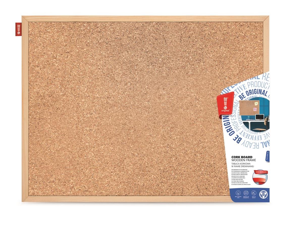 MEMOBOARDS Tablica korkowa drewniana 100x50 cm AMEX MTC100050 36174-uniw
