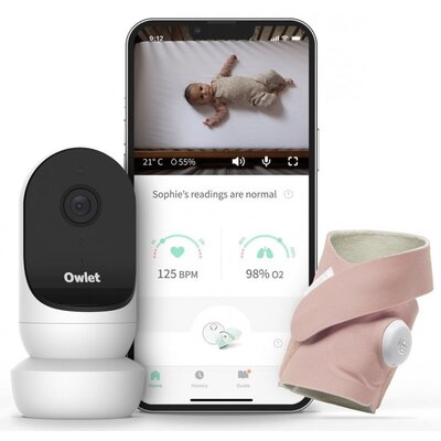 Niania elektroniczna OWLET Cam 2 & Smart Sock 3 monitor oddechu Różowy | Bezpłatny transport