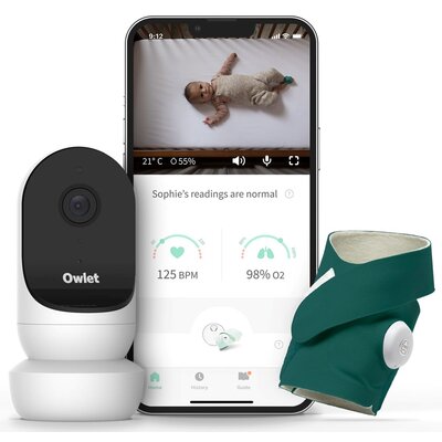 Niania elektroniczna OWLET Cam 2 & Smart Sock 3 monitor oddechu Zielony | Bezpłatny transport