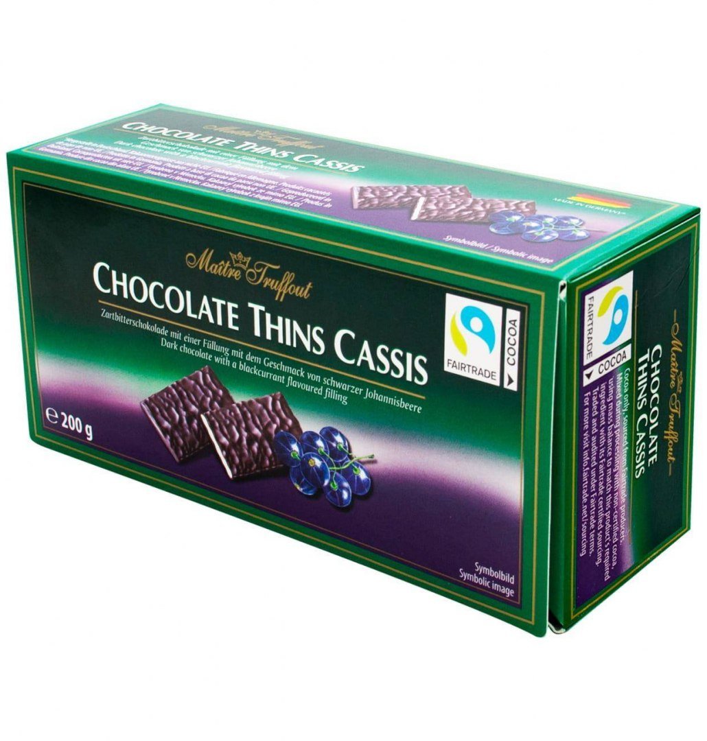 MaitreTruffout Talarki Czekoladowe z Kremem  z Czarnej Porzeczki 200 g