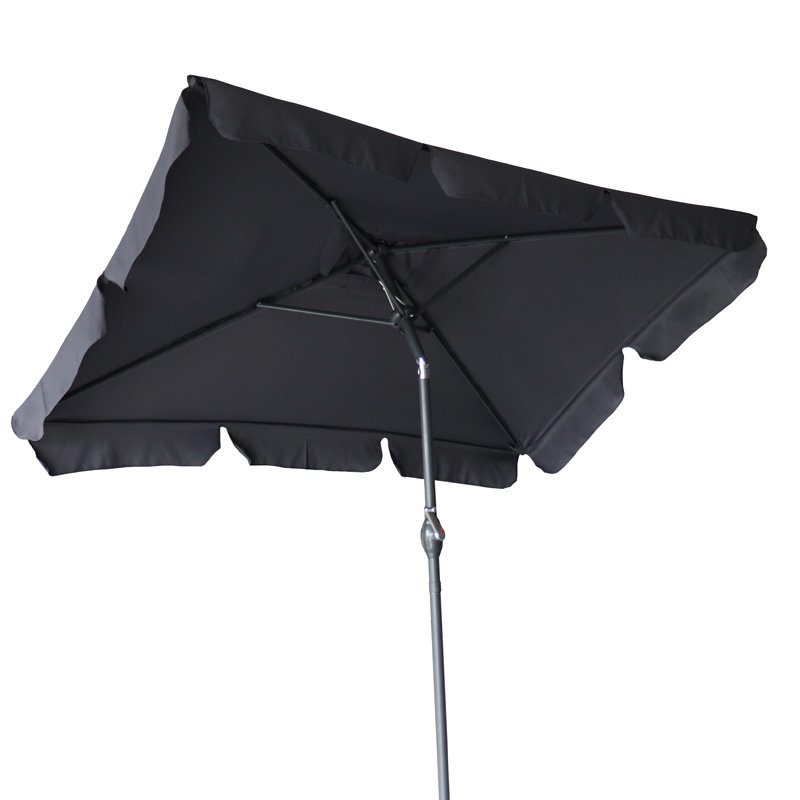 Parasol Ogrodowy Prostokątny Regulowany Składany Denver Ciemny Szary