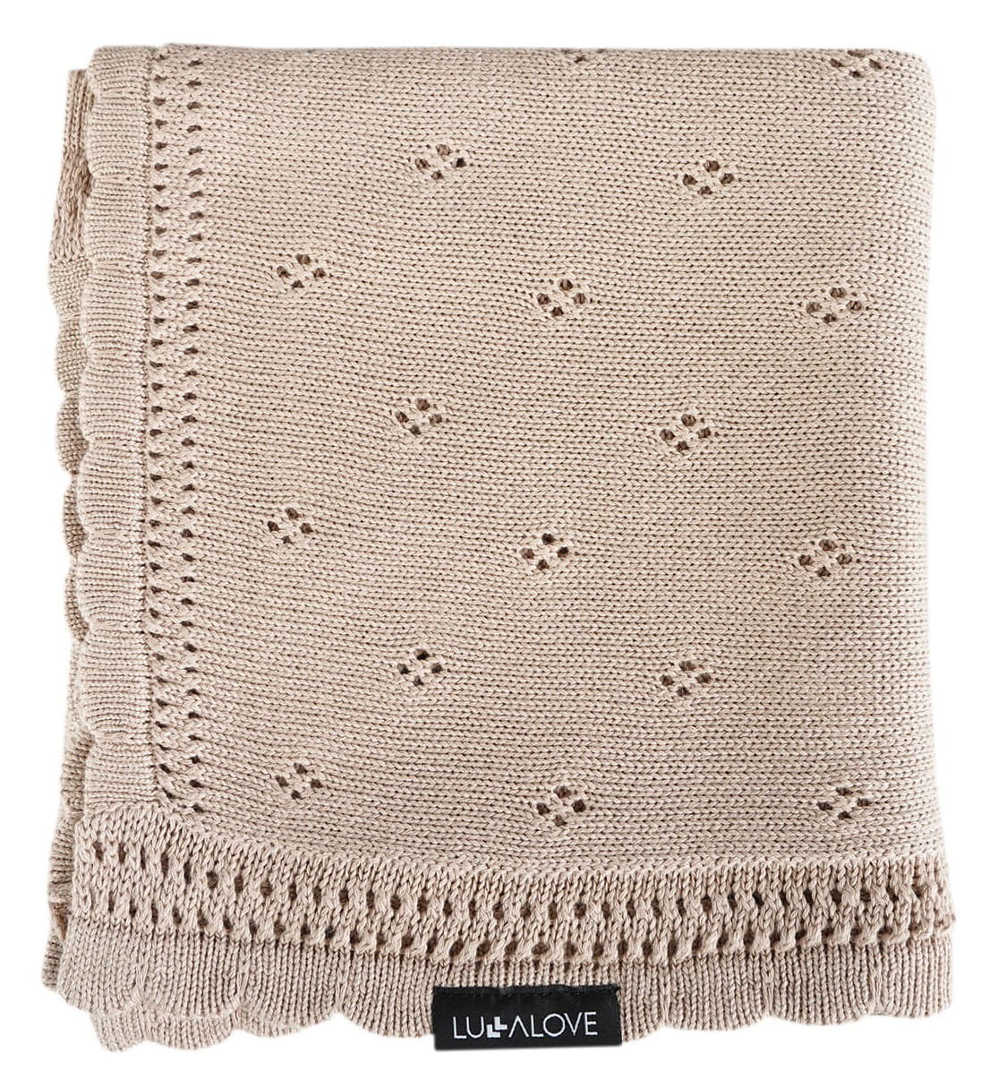 Kocyk Niemowlęcy Ażurowy Daisy Karmelowy Beż Lullalove