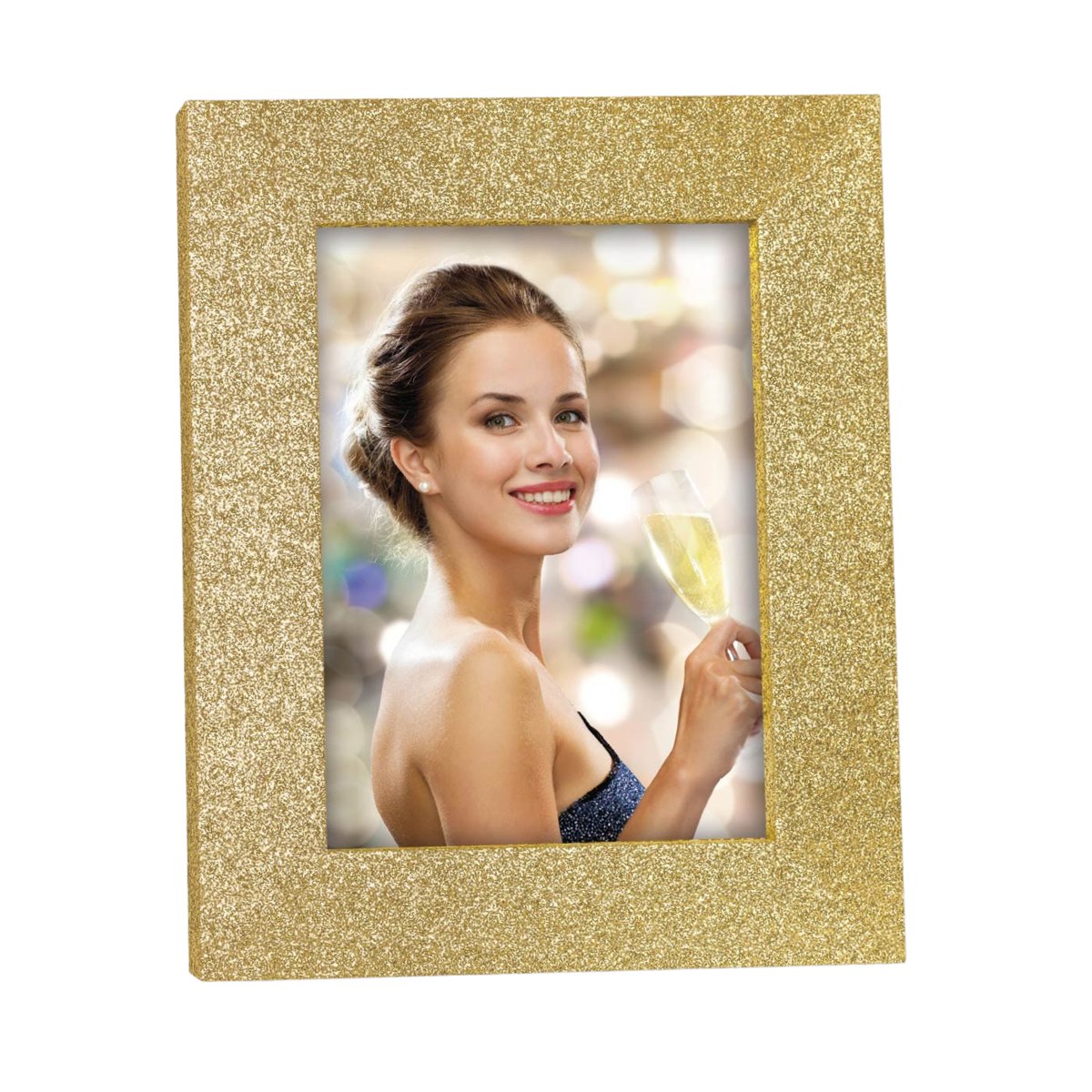 Ramka na zdjęcie 30x40 złoty brokat Glamour