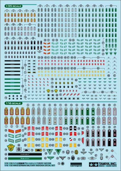 Zdjęcia - Model do sklejania (modelarstwo) TAMIYA Kalkomanie z insygniami żołnierzy Wehrmachtu i Luftwaffe, dystynkcje, pago 