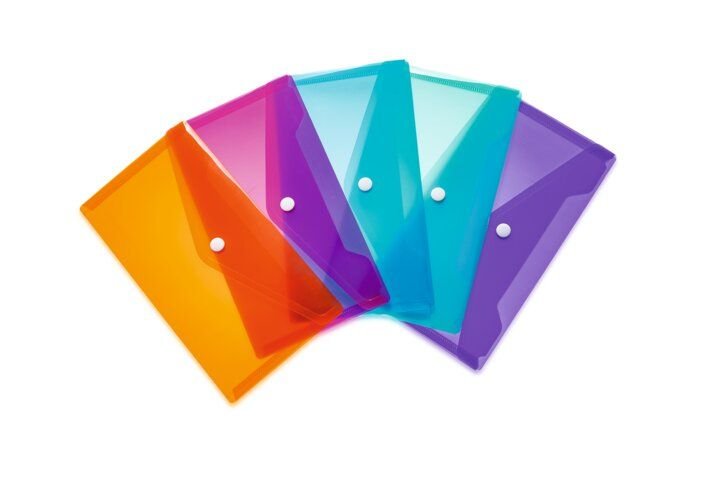 Koperta plastikowa Dl 5 szt., mix kolorów