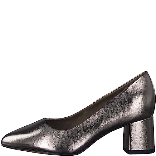 Jana Damskie Softline 8-22460-41 wygodne buty na obcasie, modne biznesowe odświętne czółenka na imprezę, Pewter, 38 EU Weit