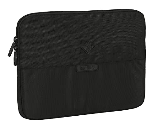 Safta REAL BETIS BALOMPIE etui na notebooka 14'', plecak, idealny dla dzieci w różnym wieku, wygodny i wszechstronny, jakość i wytrzymałość, 34x2x25 cm, Kolor Czarny, czarny, Estándar, Casual