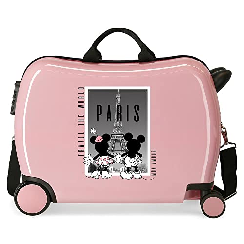 Disney Mickey i Minnie Travel the World Paris Walizka dziecięca Nude 50x39x20 cms Sztywne ABS Boczne zamknięcie szyfrowe. 34L 1, Paryż, Talla única, walizka dziecięca