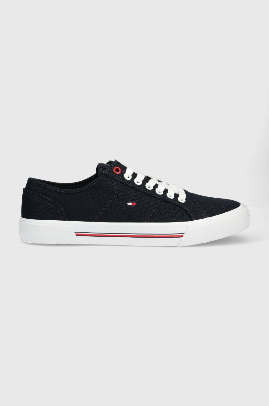 Tommy Hilfiger tenisówki CORE CORPORATE VULC CANVAS męskie kolor granatowy