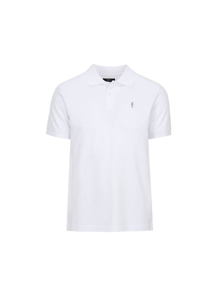 Biała koszulka polo basic męska