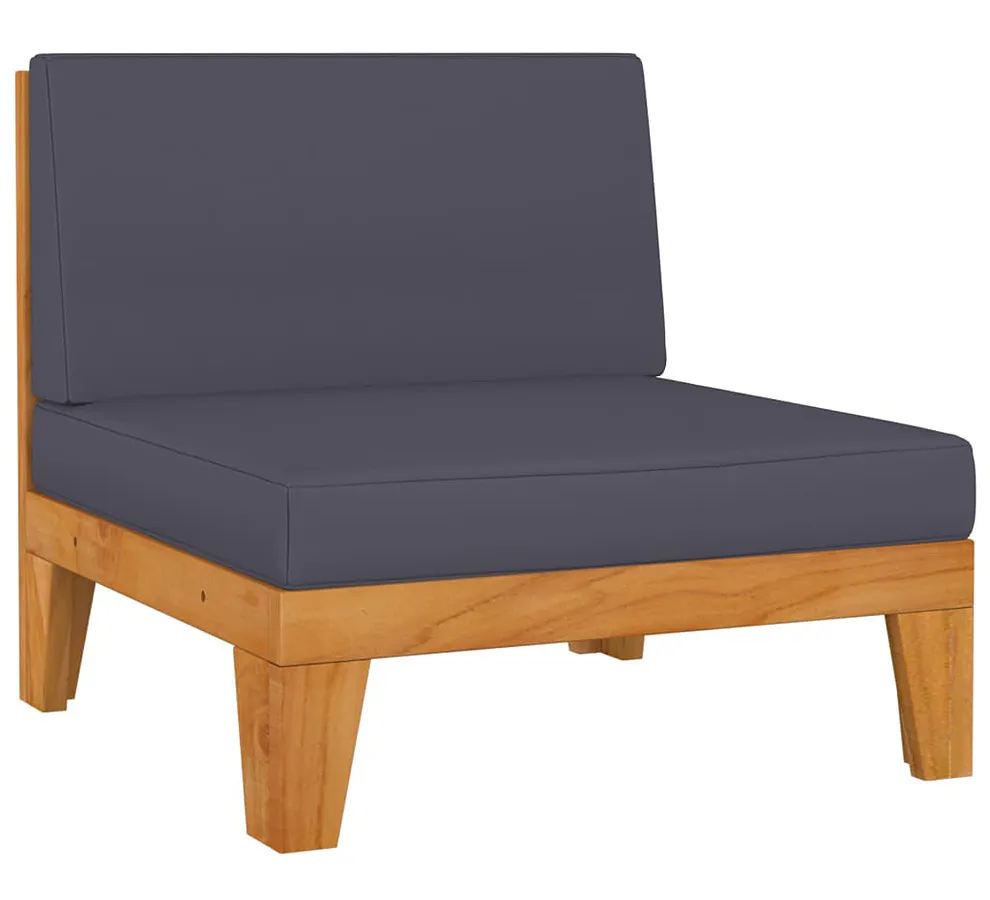 EDINOS Drewniany fotel ogrodowy z szarymi poduszkami S7-E40