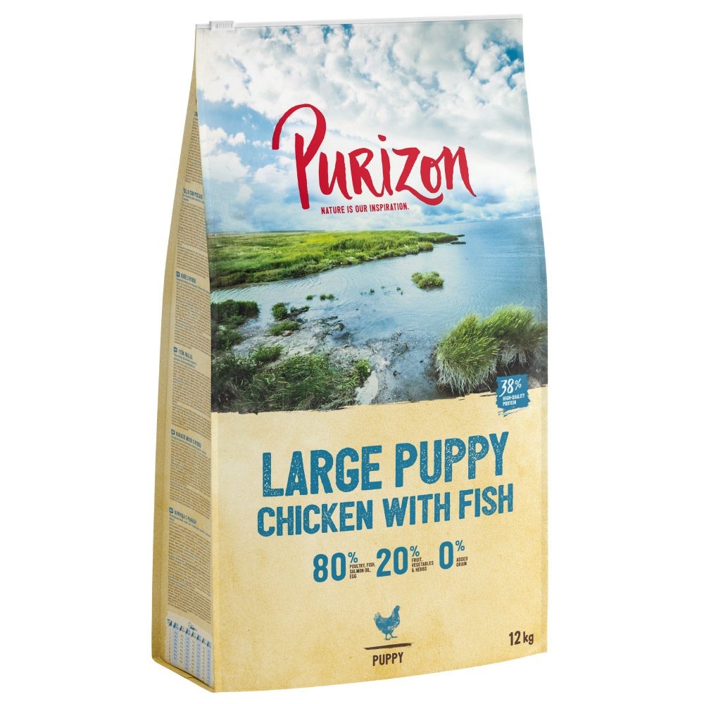 Purizon Large Puppy dla psa, kurczak i ryba, bez zbóż - 2 x 12 kg