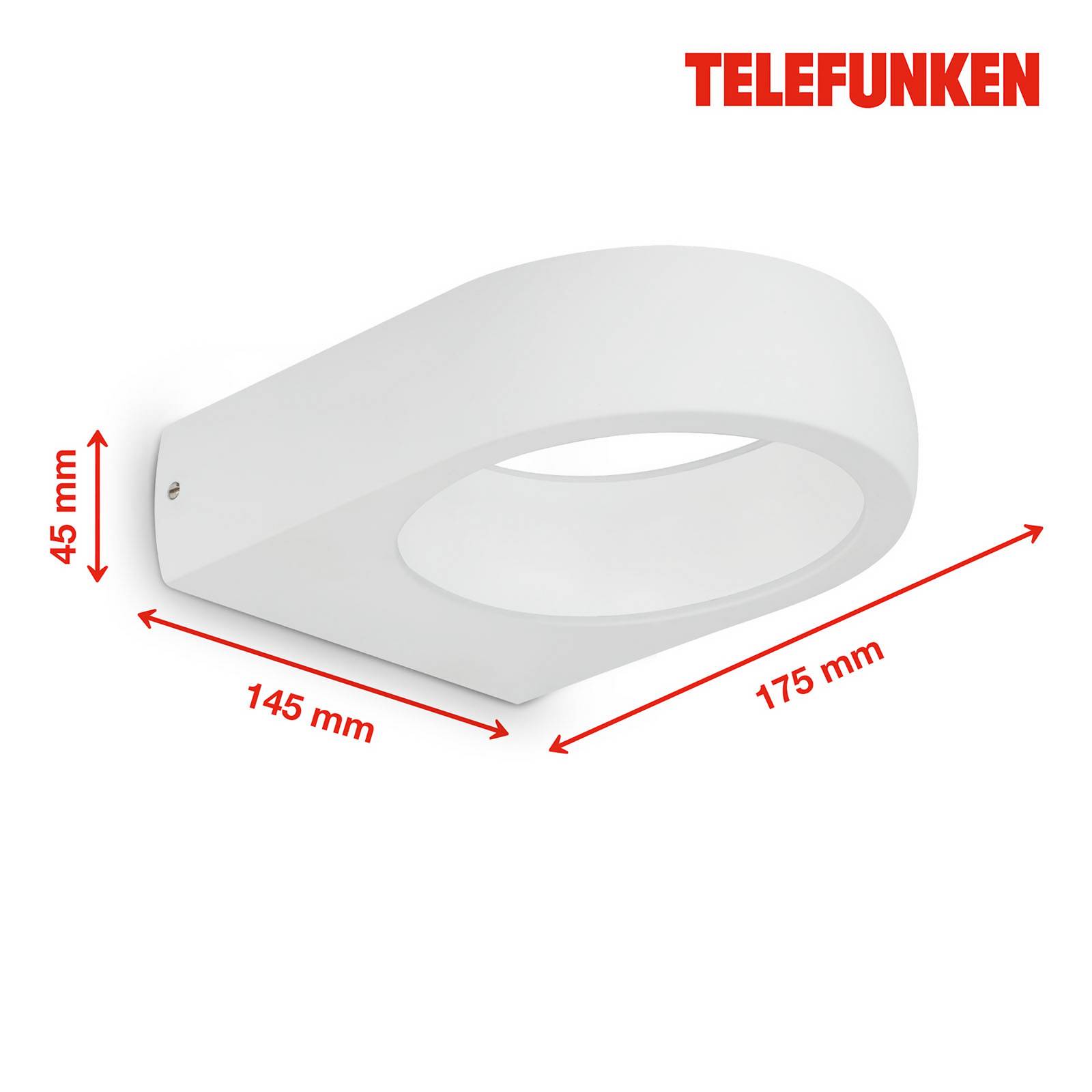 Telefunken Puka kinkiet zewnętrzny LED, biały