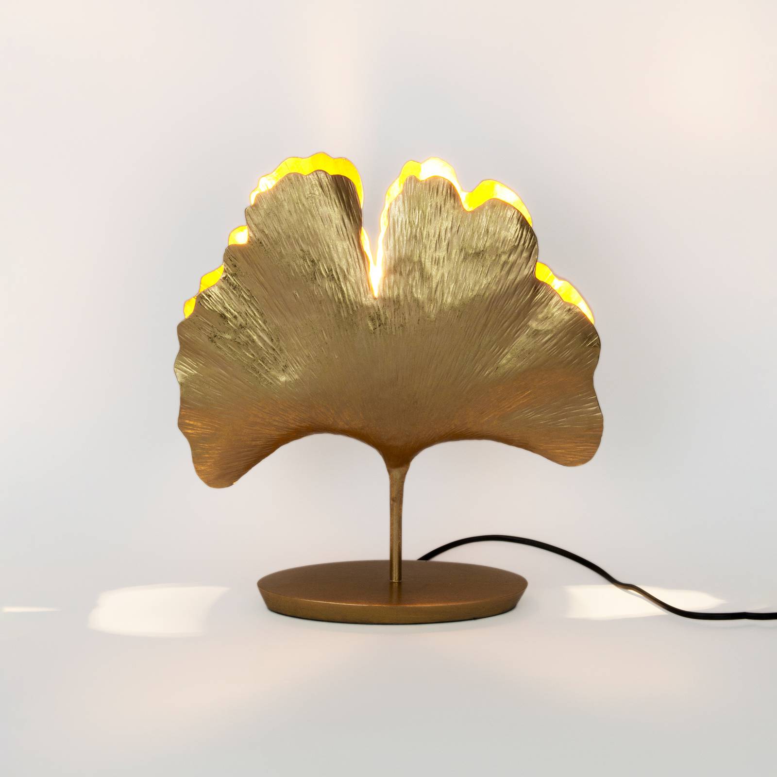 Holländer Lampa stołowa Ginkgo, złota, 36x34cm