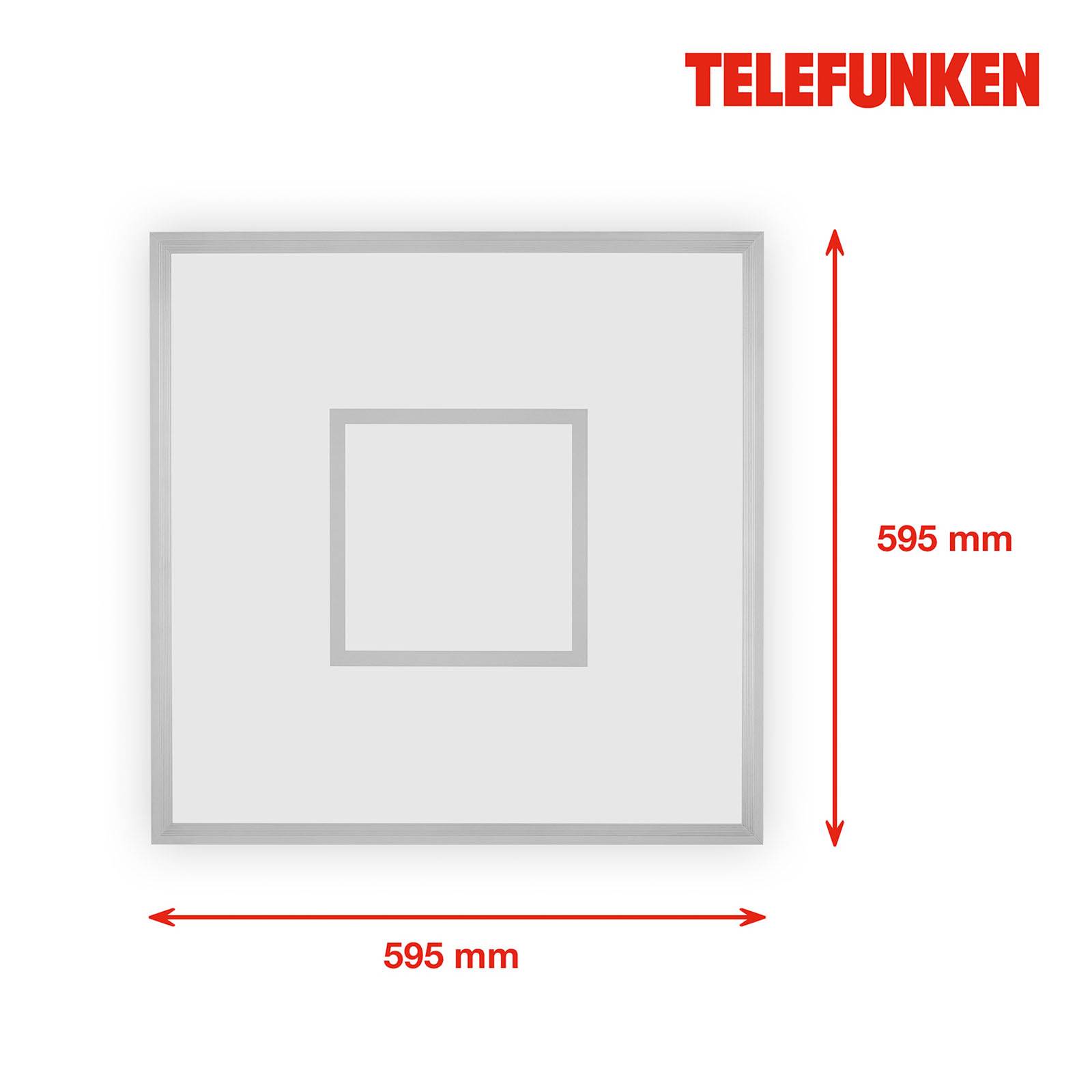 Telefunken Panel LED Magic Cento srebrny CCT RGB 60x60cm