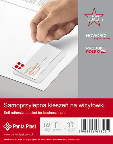 Panta Plast Kieszeń samoprzylepna na wizytówki 100x60mm