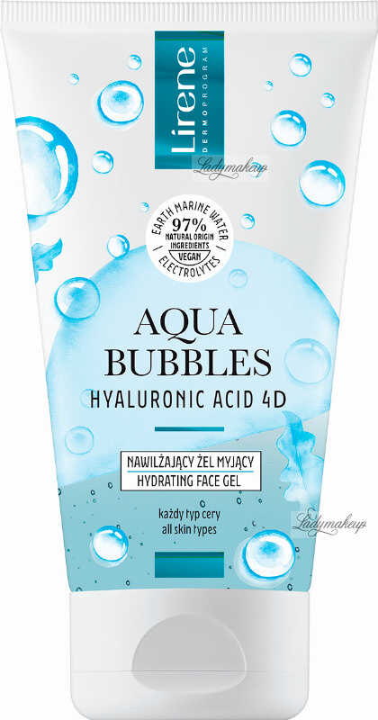 Lirene - AQUA BUBBLES - HYALURONIC ACID 4D - HYDRATING FACE GEL - Nawilżający żel myjący do twarzy - 150 ml