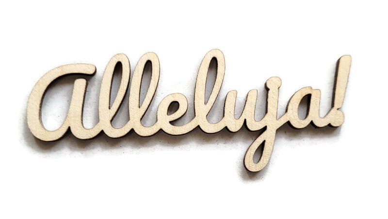 Alleluja! Drewniany napis 10 cm