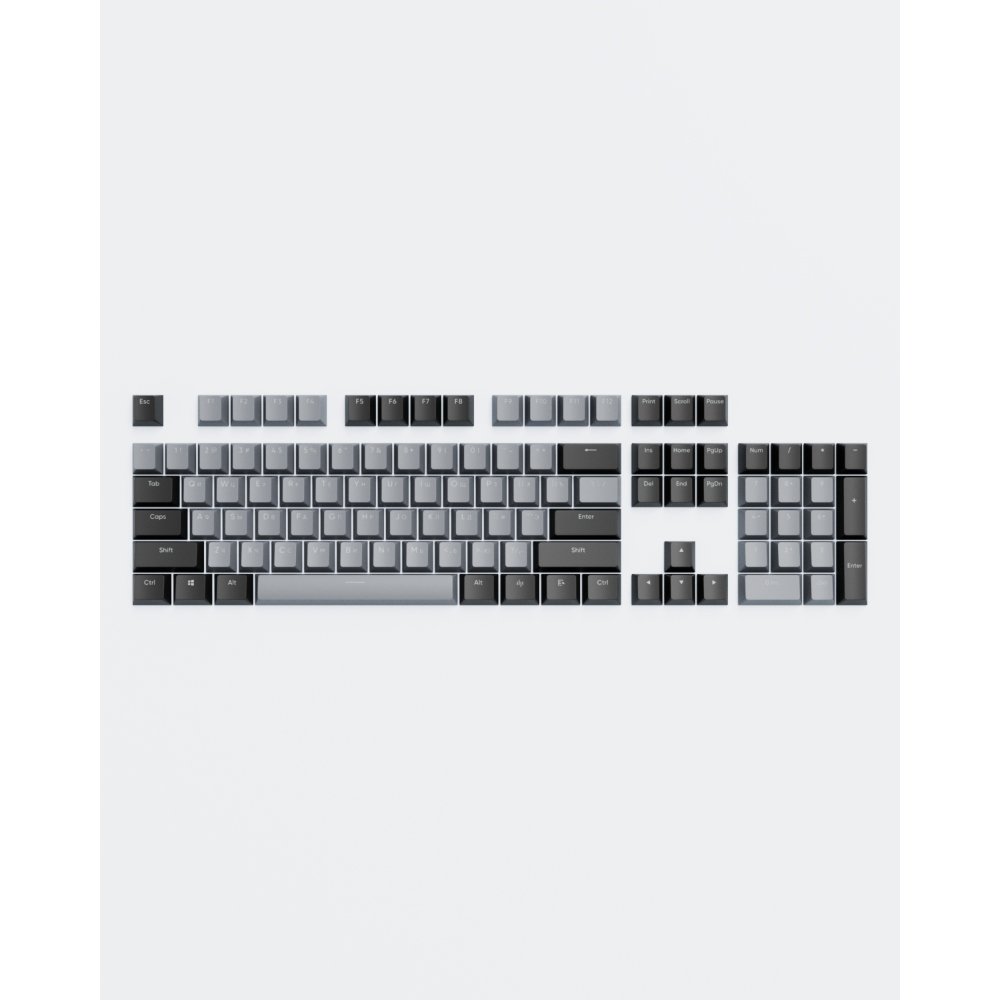 Dark Project KS-46 Keycapy PBT (ENG/RU/UA - szary/czarny)