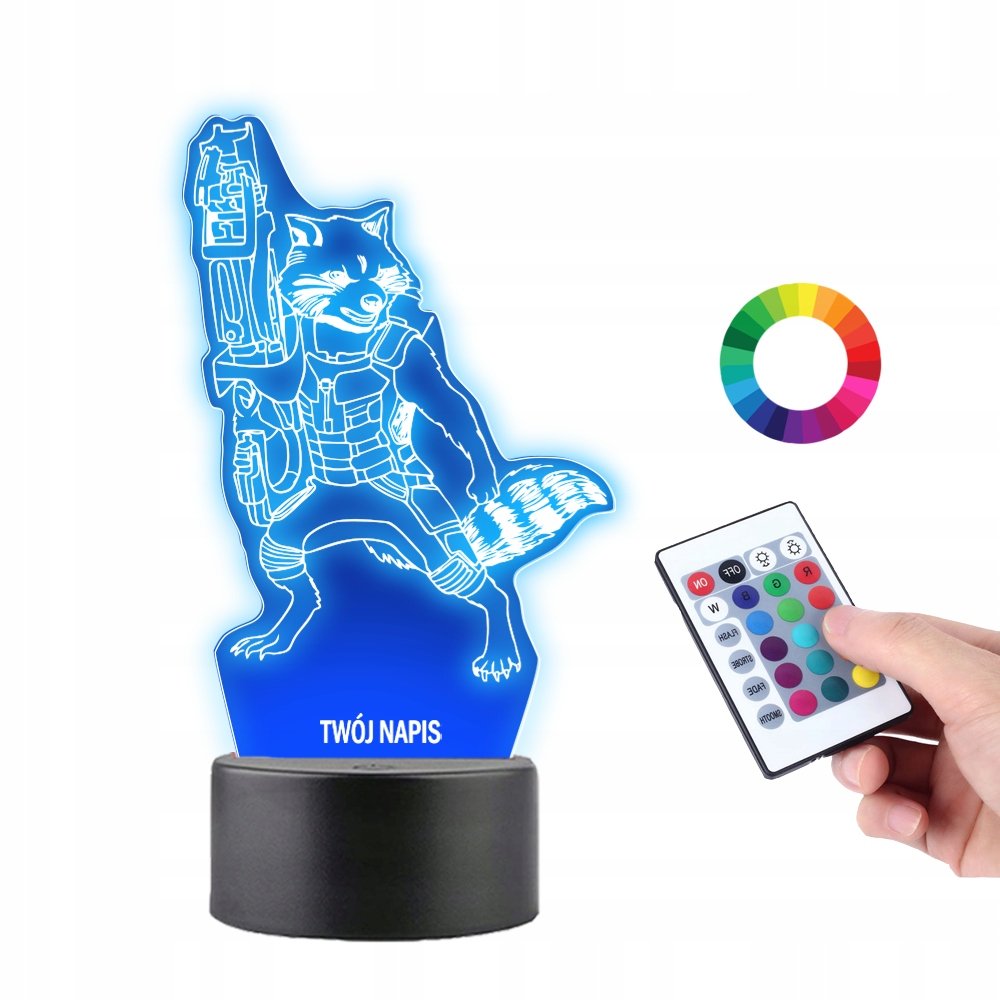 Lampka na Biurko 3D Strażnicy Galaktyki Rocket