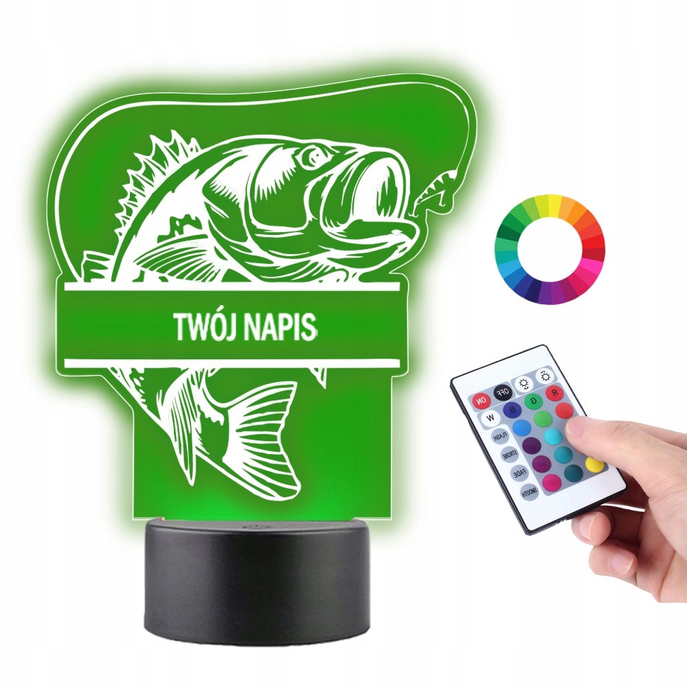Lampka na Biurko 3D Wędkarstwo Ryba na Haczyku