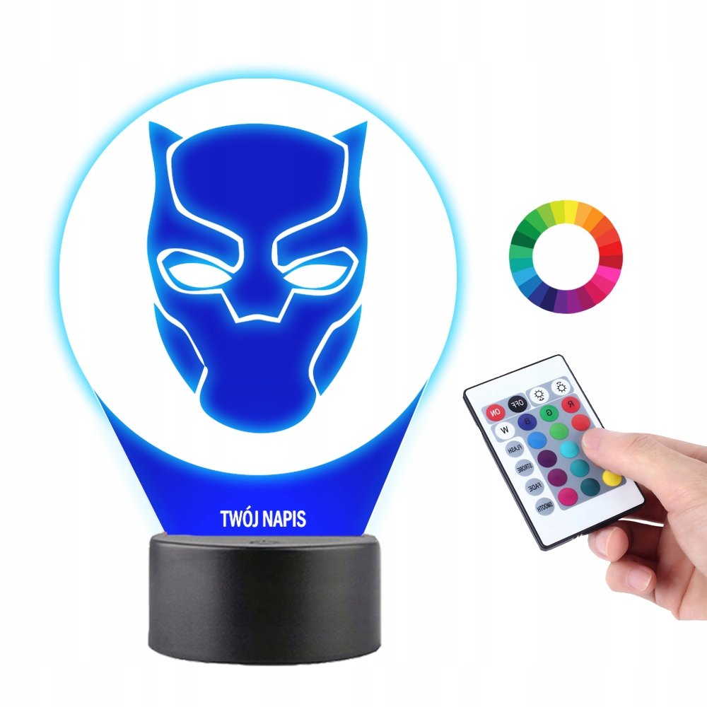 Lampka na Biurko Statuetka Led Czarna Pantera