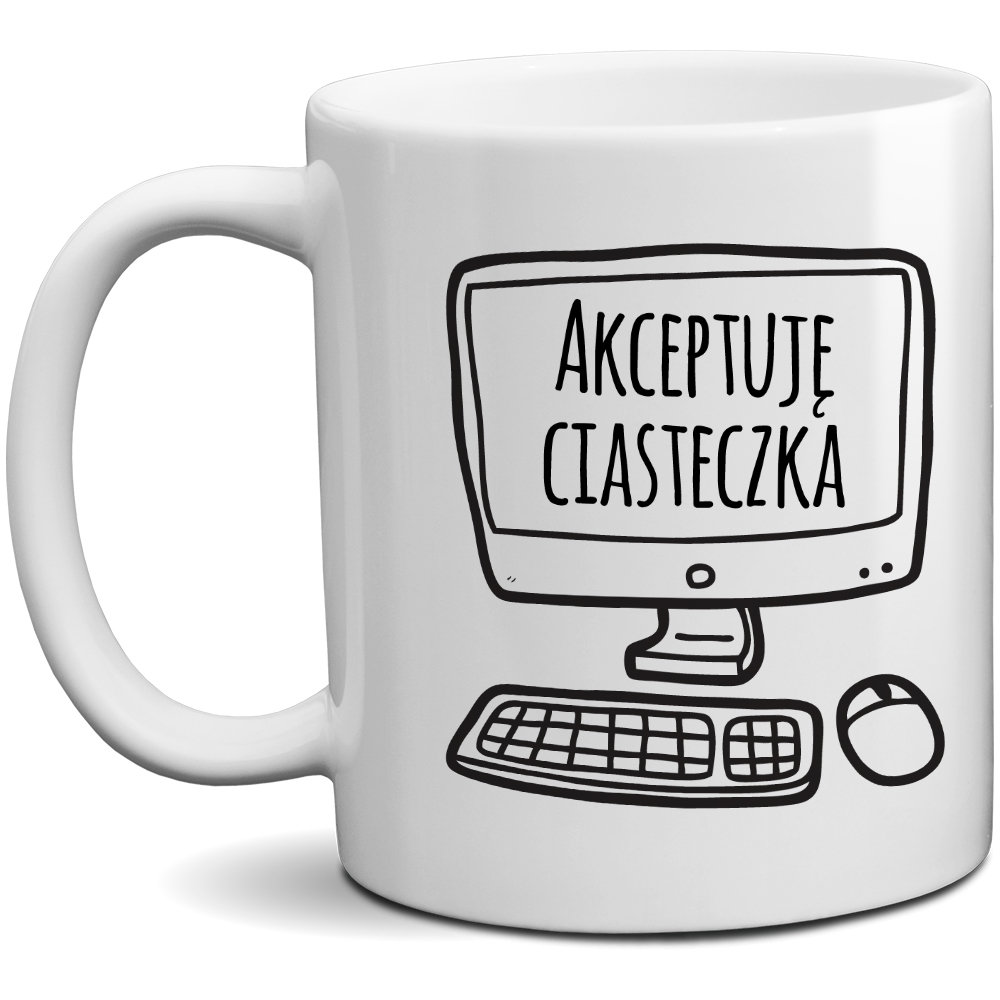 Kubek z nadrukiem - Akceptuję ciasteczka