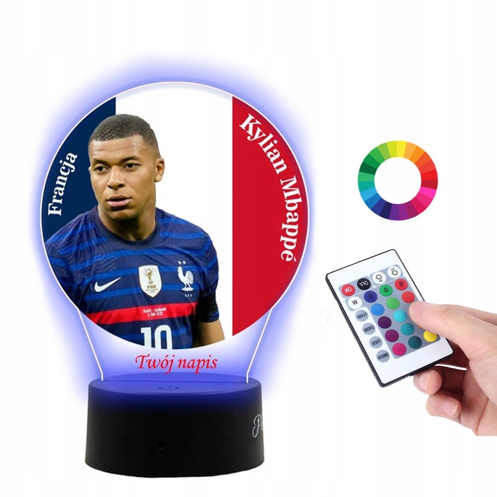 Lampka Na Biurko Statuetka Led UV Kylian Mbappe