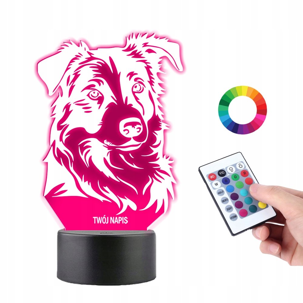 Lampka na Biurko Statuetka Led Pies Border Collie