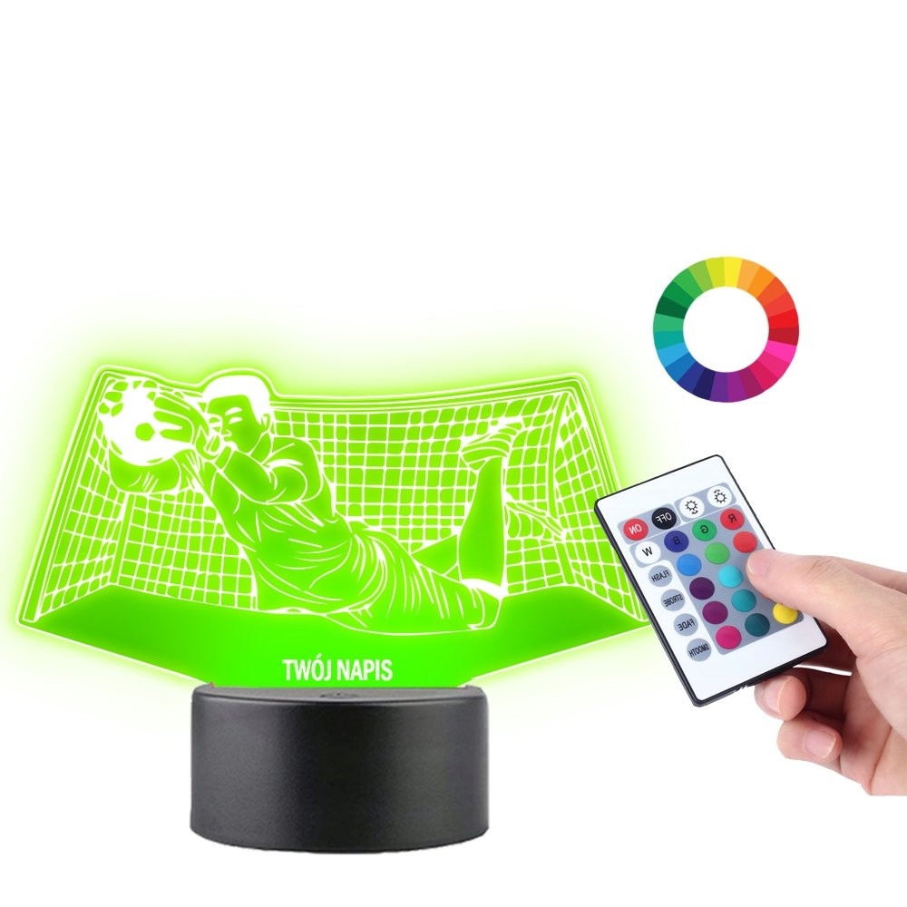 Lampka na Biurko Statuetka Led Piłkarz Bramkarz