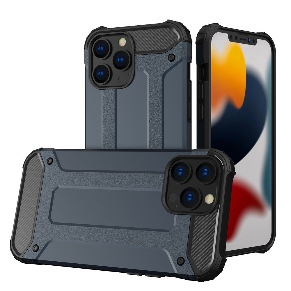 Hurtel Hybrid Armor etui iPhone 14 Pro pancerny hybrydowy pokrowiec niebieskie