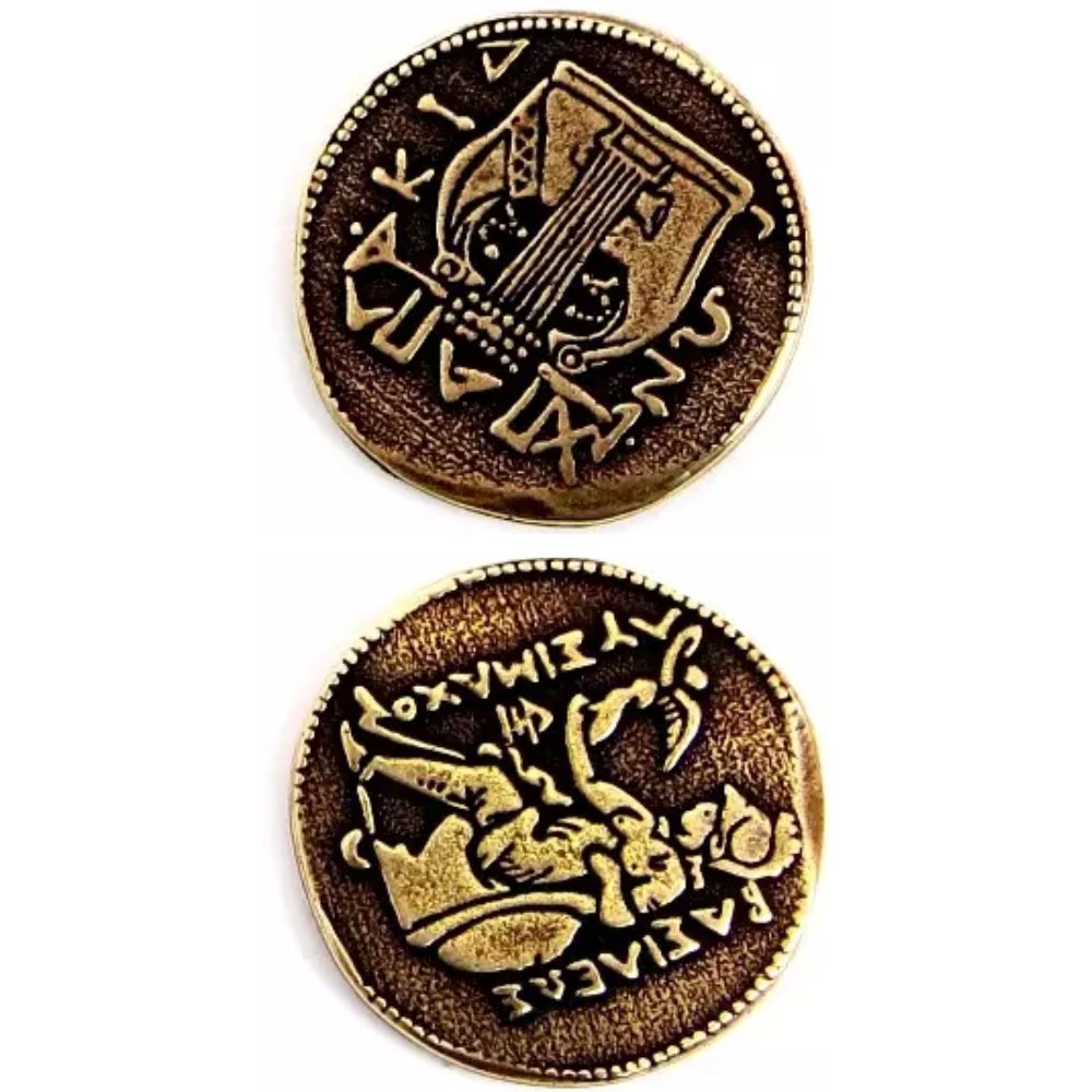 Antyczna Złota Metalowa Moneta 1 szt