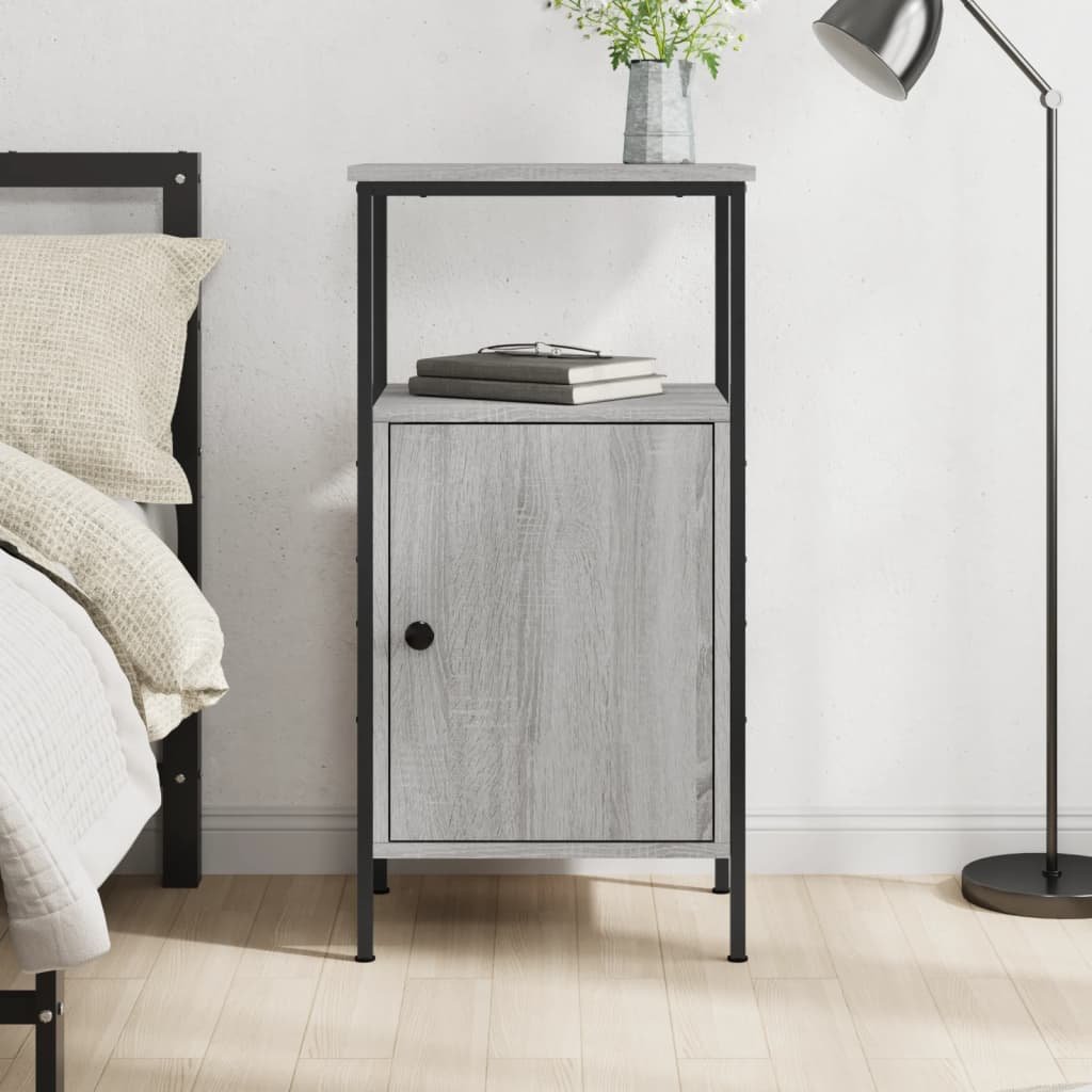 vidaXL Szafka nocna, szary dąb sonoma, 41x31x80 cm