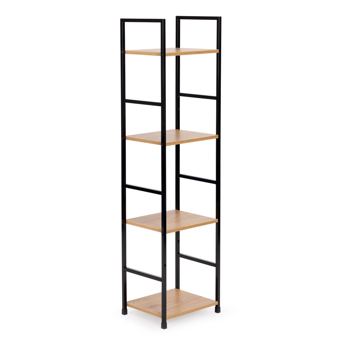 Regał Drewniany Nowoczesny Metalowa Rama Loft 4 Półki