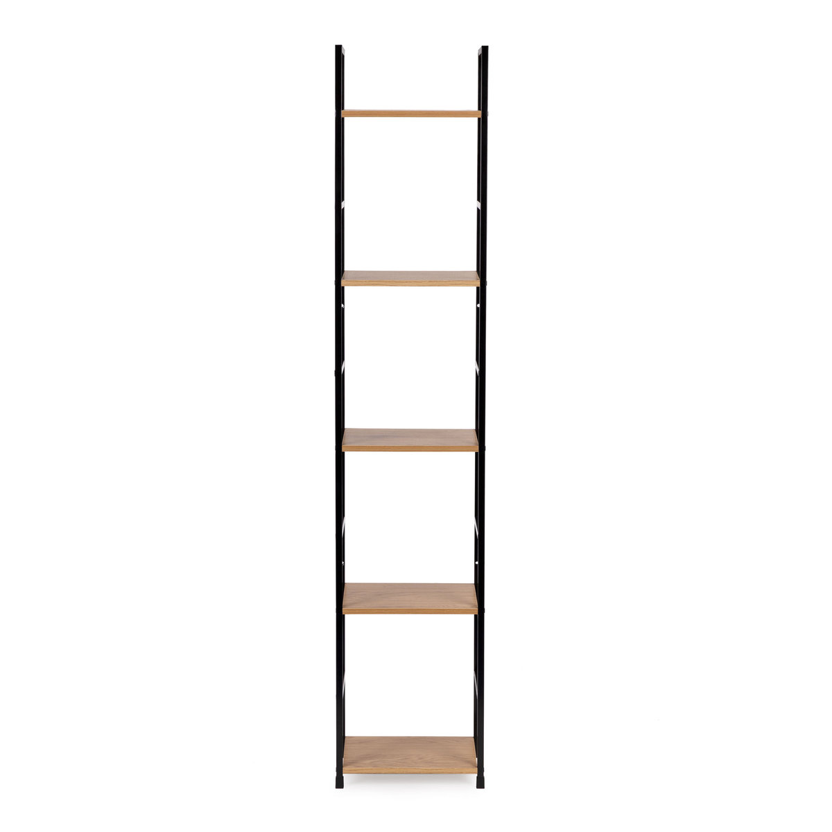Regał Drewniany Nowoczesny Metalowa Rama Loft 5 Półek